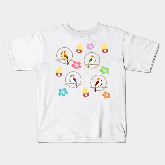 Tiki Room Pattern Kids T-Shirt by Mint-Rose